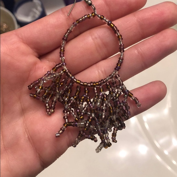 MADE IN ITALY - New circle hand beaded earrings - Picture 2 of 2